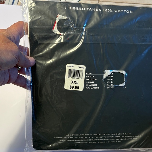 Alfani White Ribbed Tank Tops - 2 Pack nwt size XXL - Picture 2 of 2